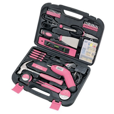 かわいいピンクの工具135種類のツールセット