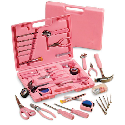 かわいいピンクの工具105種類の工具ツールセット