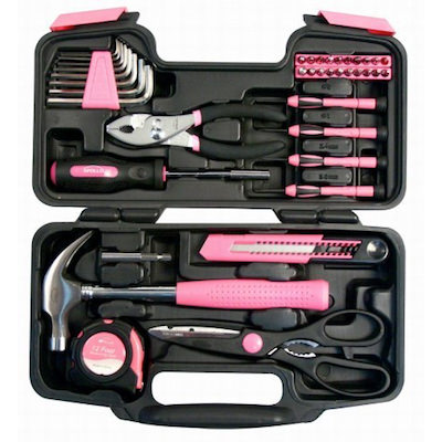 かわいいピンクの工具39種類の工具ツールセット